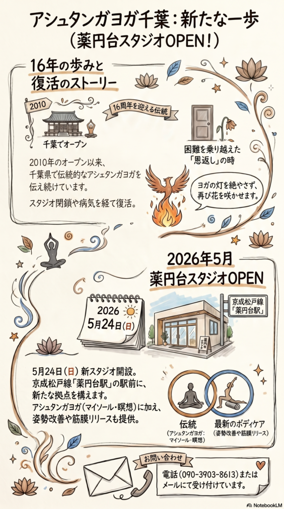 5月24日（日）☆彡アシュタンガヨガ千葉・薬円台スタジオOPENします！
